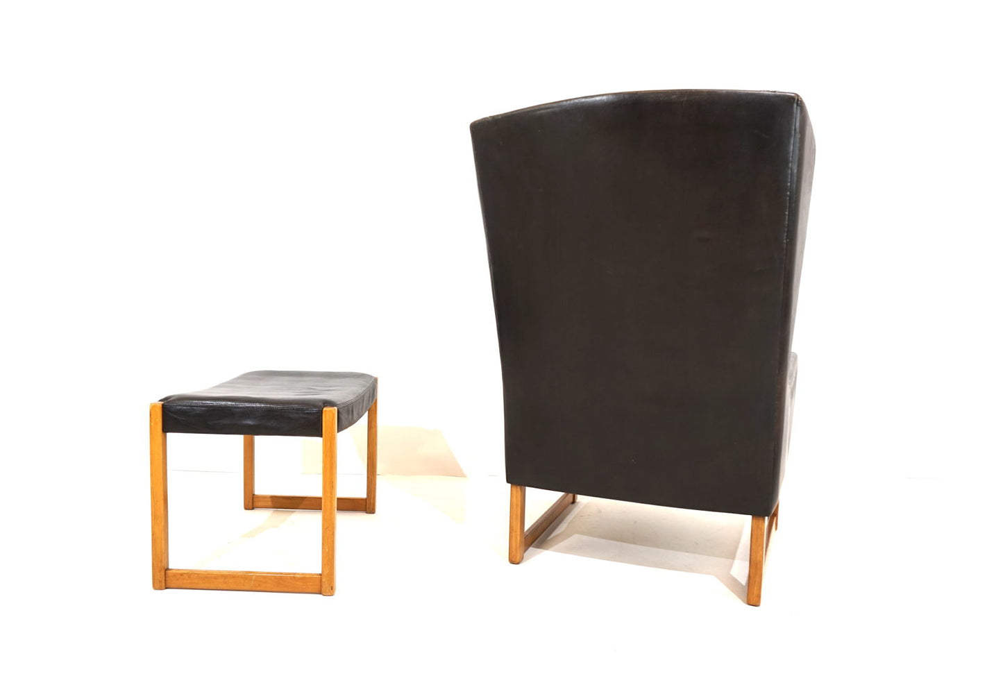 Kill International leather armchair with ottoman by Rudolf B. Glatzel