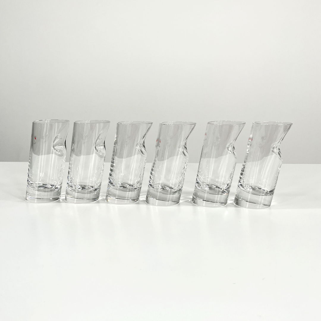 Set of 6 Ice Stopper Glasses by Angelo Mangiarotti for Colle, 1980s