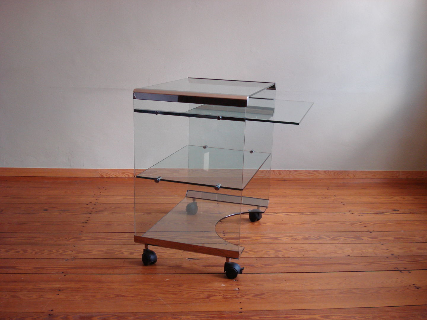 Glass Bar Cart or Serving Table by Gallotti & Radice