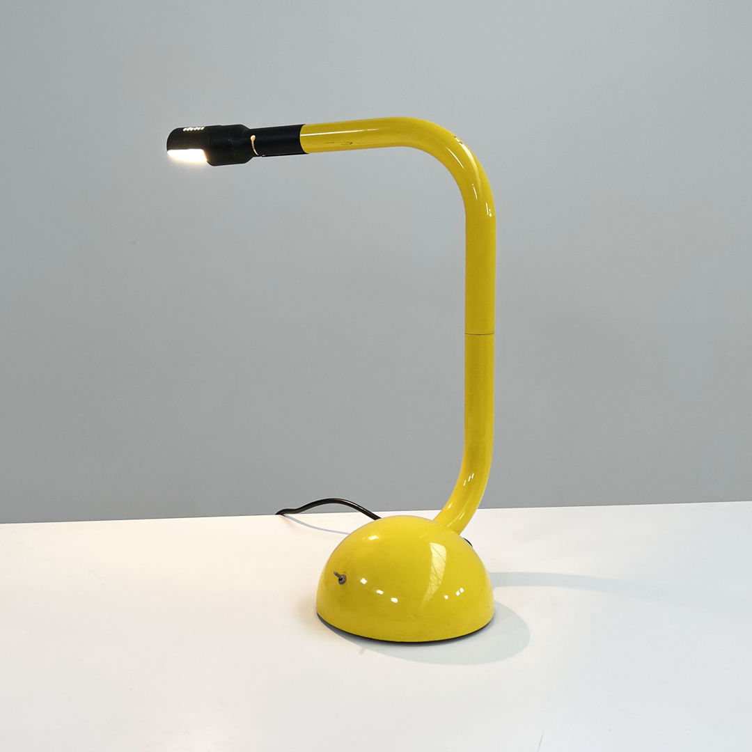 Yellow Tubular Desk Lamp from Tronconi, 1980s