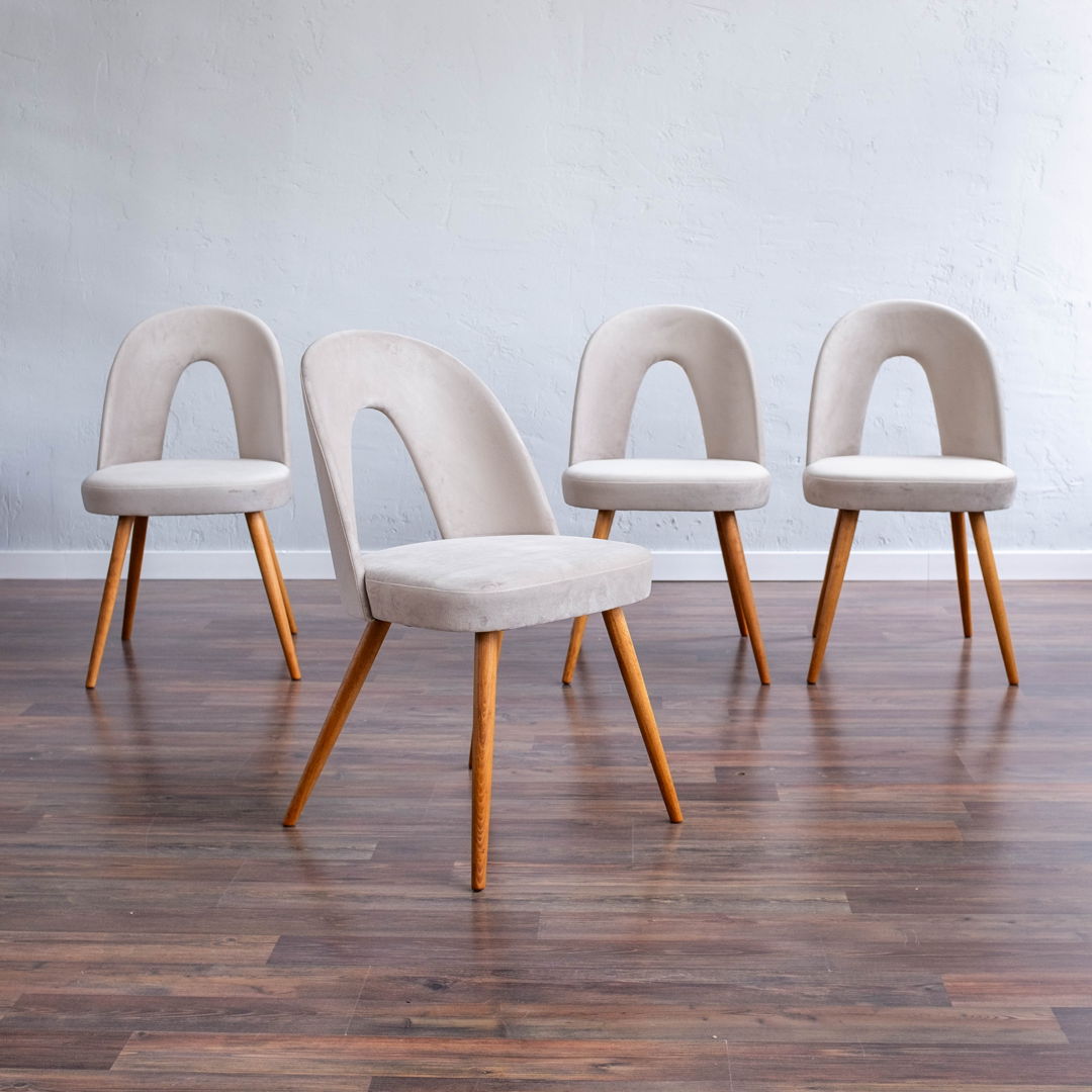 Vintage Czechoslovak Dining Chairs by Antonín Šuman for Mier Topoľčany, Set of 4, 1960s