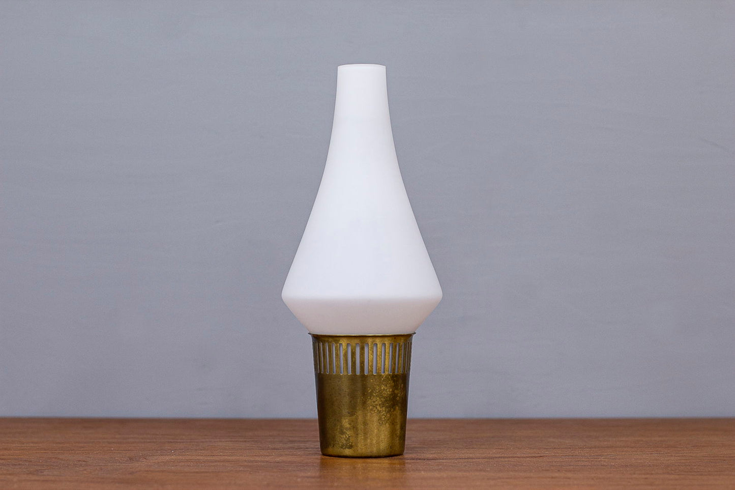 Opaline Glass & Brass Table Lamp from Asea, Sweden, 1950s