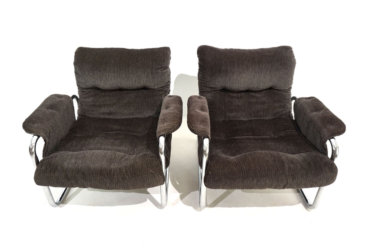 Set of 2 Herlag chrome cantilever lounge chairs by Johan Bertil Häggström