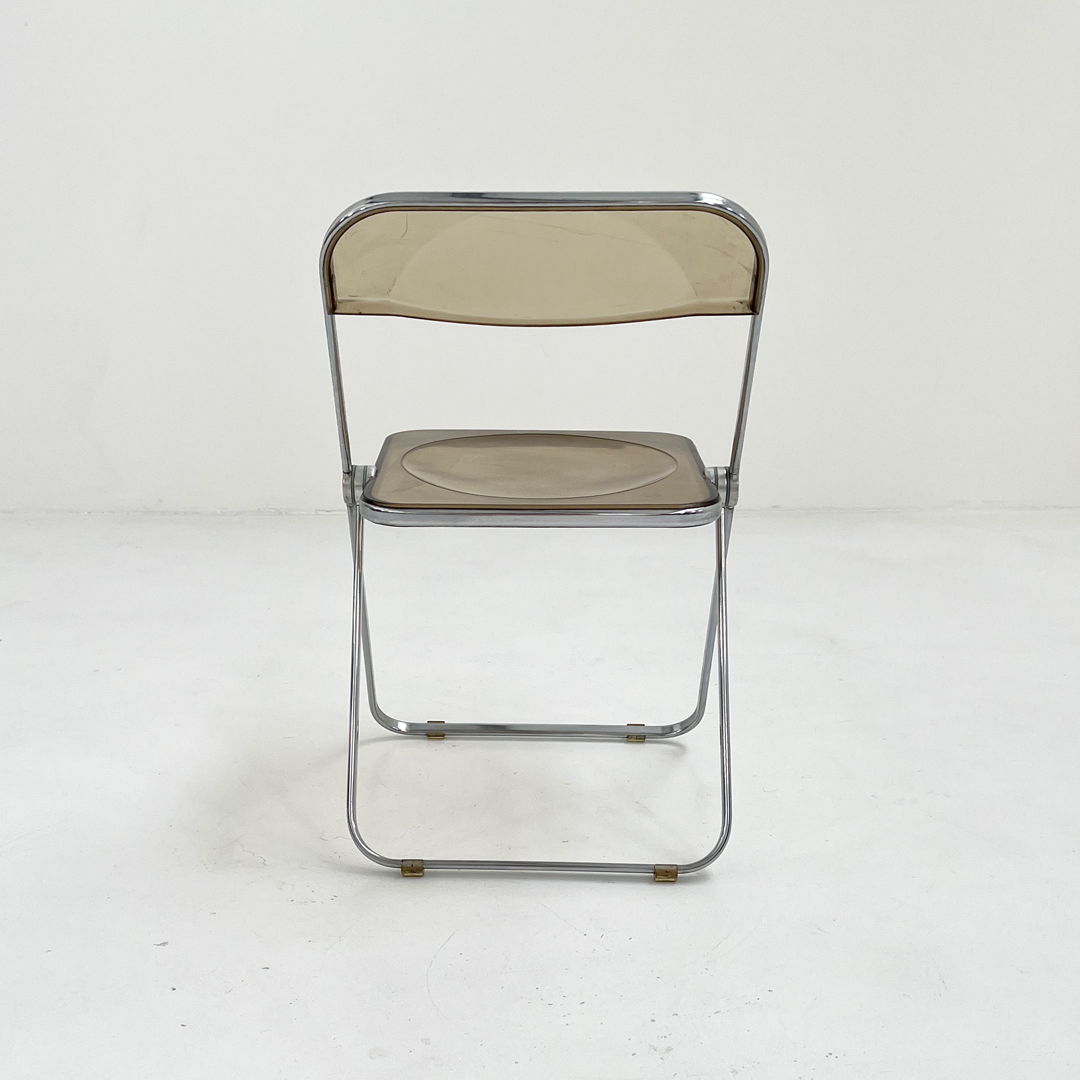 Smoke Plia Chair by Giancarlo Piretti for Anonima Castelli, 1970s