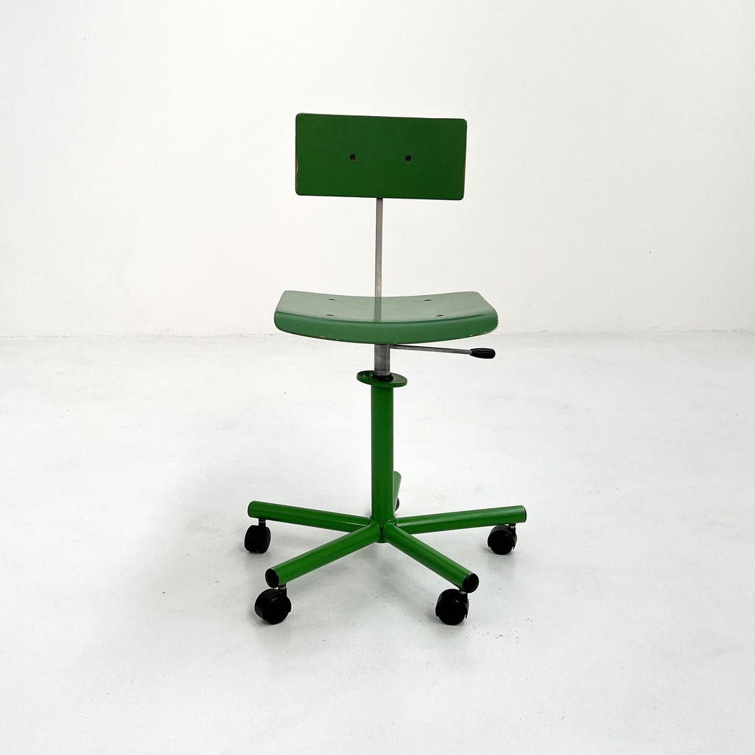 Green Teens Desk chair by Anna Anselmi for Bieffeplast, 1980s