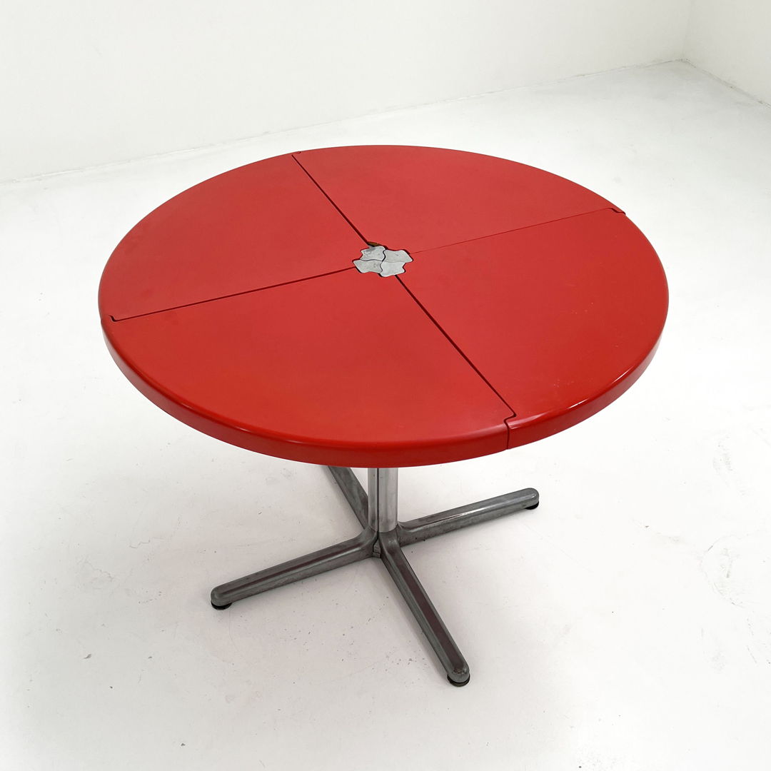 Red Plana Folding Table by Giancarlo Piretti for Anonima Castelli, 1970s