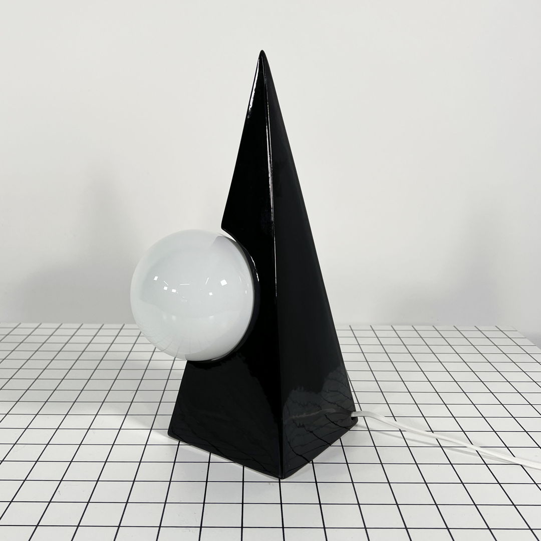 Pyramid Globe Table Lamp in Ceramic from Massive, 1980s