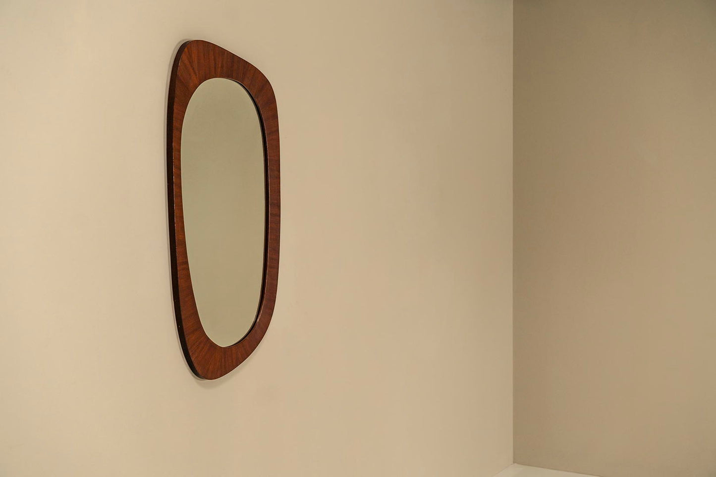 Organic Shaped Mirror In Teak, Denmark 1970s