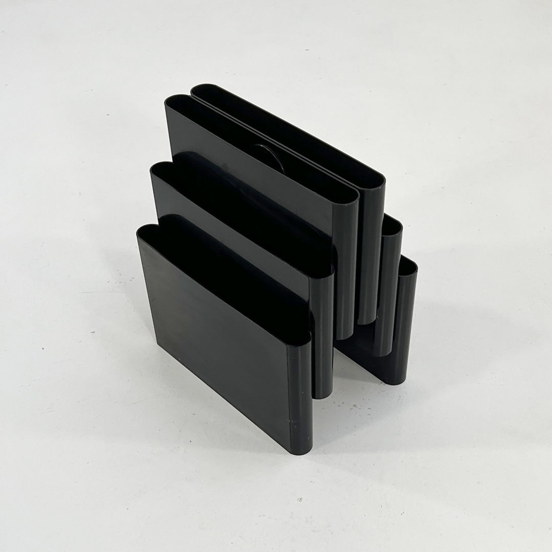 Black Magazine Rack by Giotto Stoppino for Kartell, 1970s