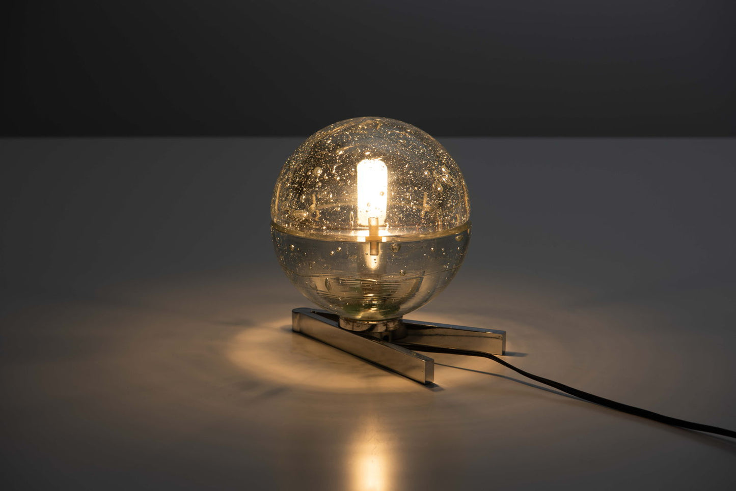 Glass Globe Table Lamp designed by Albano Poli