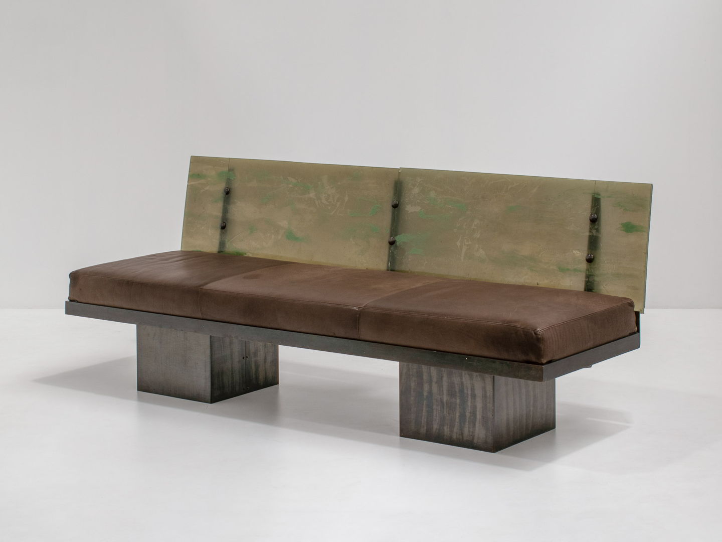 Sculptural Post-Modern Steel Sofa, France 1980s