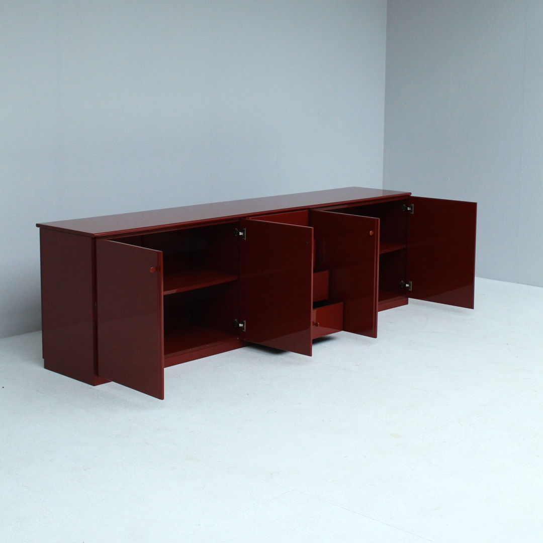 Red lacquered sideboard