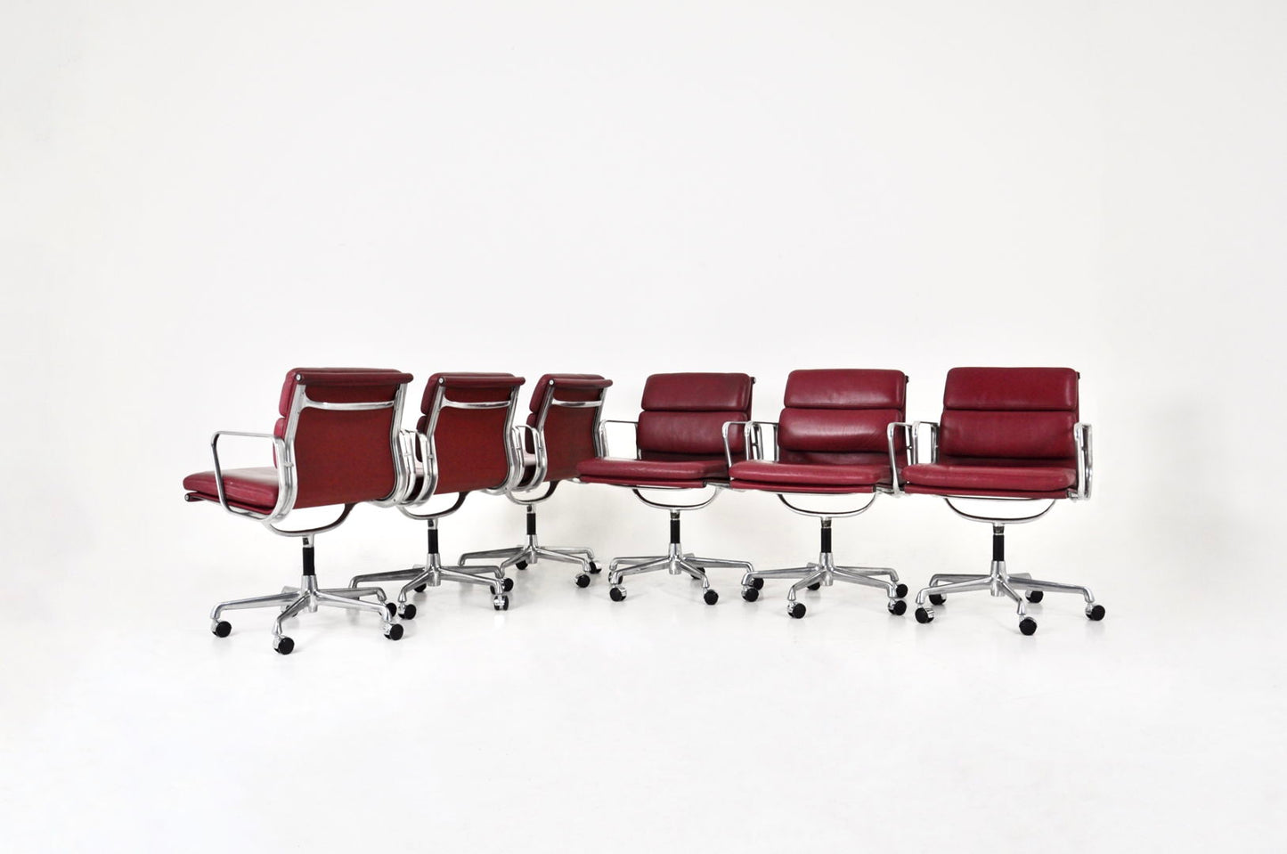 Soft Pad Office Chairs by Charles & Ray Eames for ICF, 1970s, Set of 6