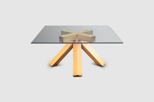 La Corte walnut and glass dining table by Mario Bellini for Cassina 1970s