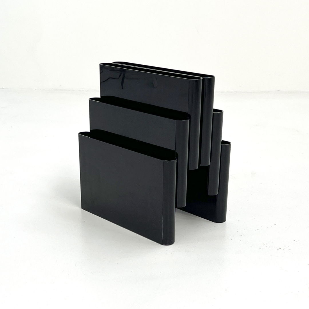 Black Magazine Rack by Giotto Stoppino for Kartell, 1970s