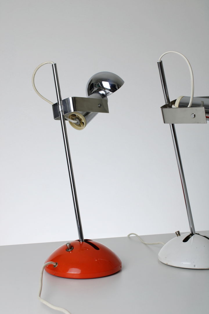 Pair of T395 desk lamps by Robert Sonneman for Luci Milano, 1970s