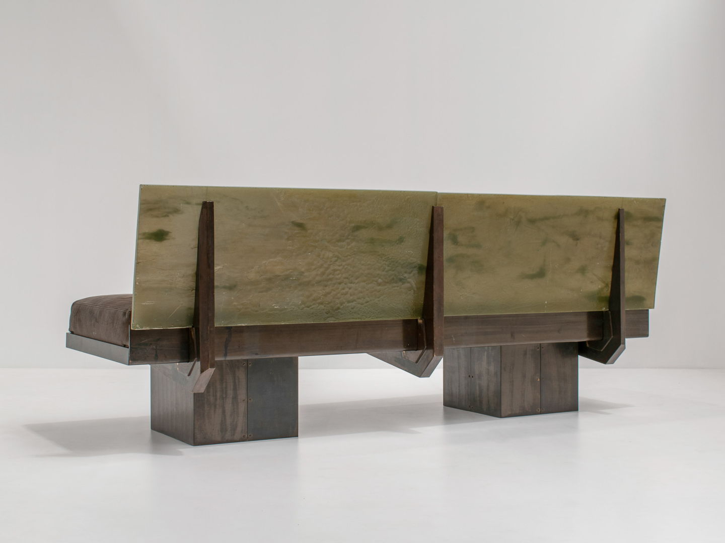 Sculptural Post-Modern Steel Sofa, France 1980s