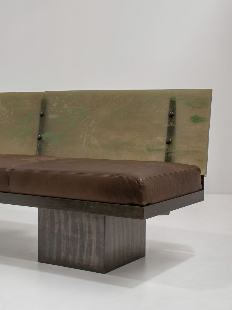 Sculptural Post-Modern Steel Sofa, France 1980s