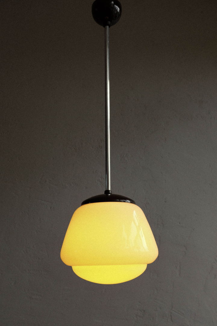 Vintage Czechoslovak School Bakelite Hanging Lamp, 1950s