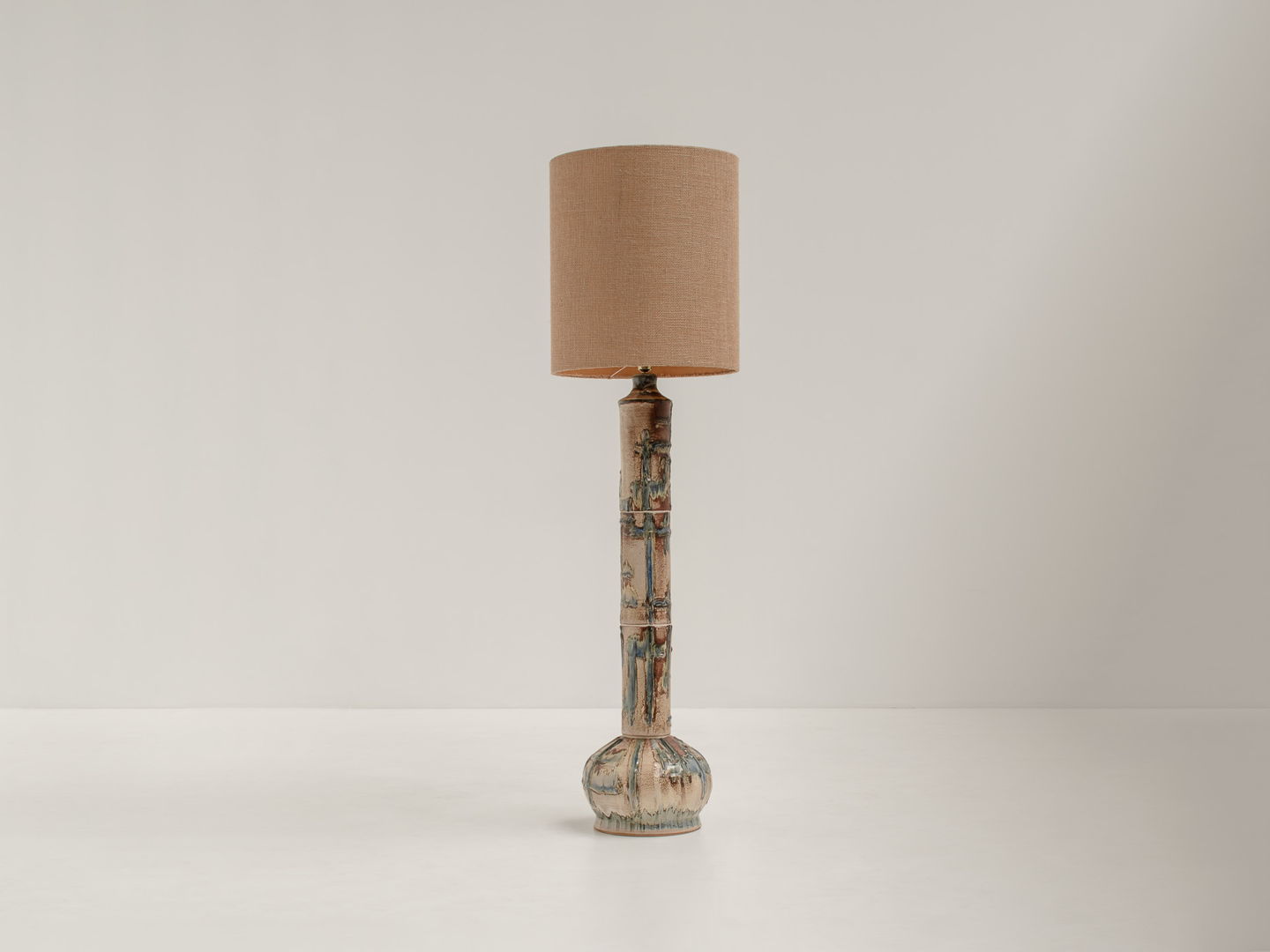 Large Danish Ceramic Floor Lamp attr. to Viggo Kyhn, 1960s