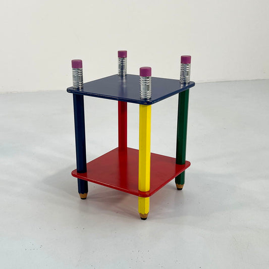 Pencil Side Table in Primary Colors, 1980s