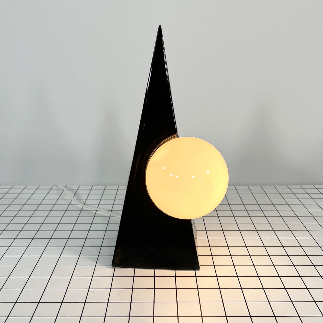 Pyramid Globe Table Lamp in Ceramic from Massive, 1980s