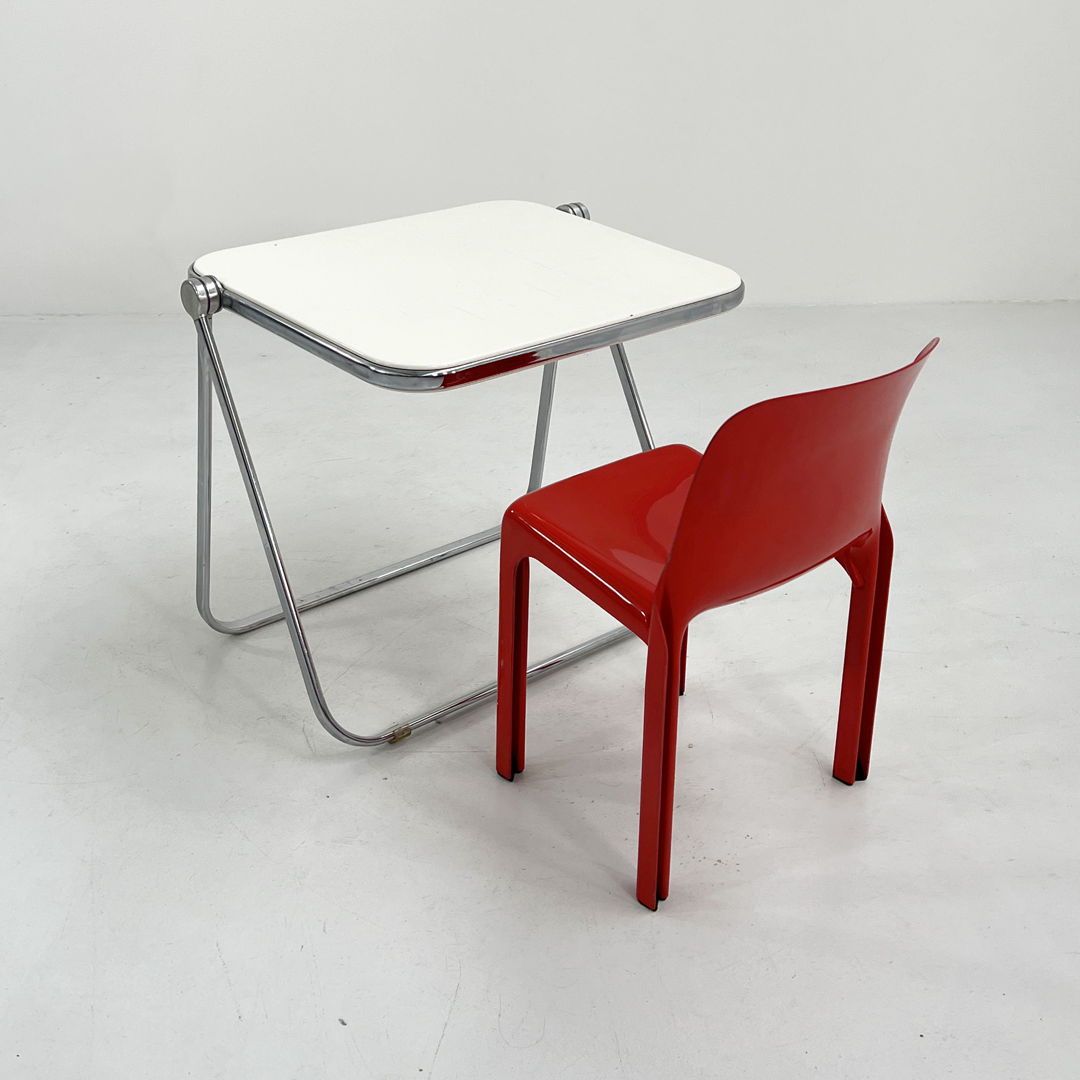 White Platone Folding Desk by Giancarlo Piretti for Anonima Castelli, 1970s