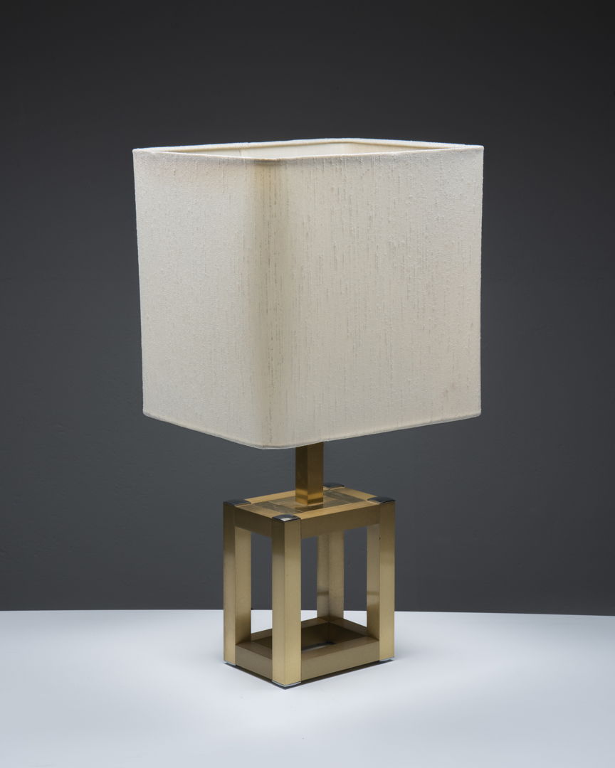 70s Table Lamp With Brass Base