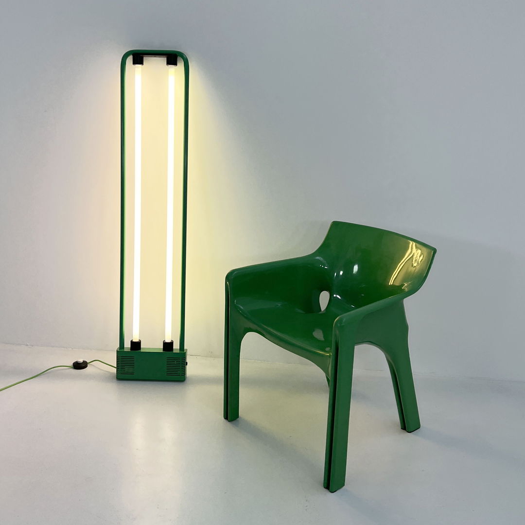 Green Neon Lamp by Gian N. Gigante for Zerbetto, 1980s