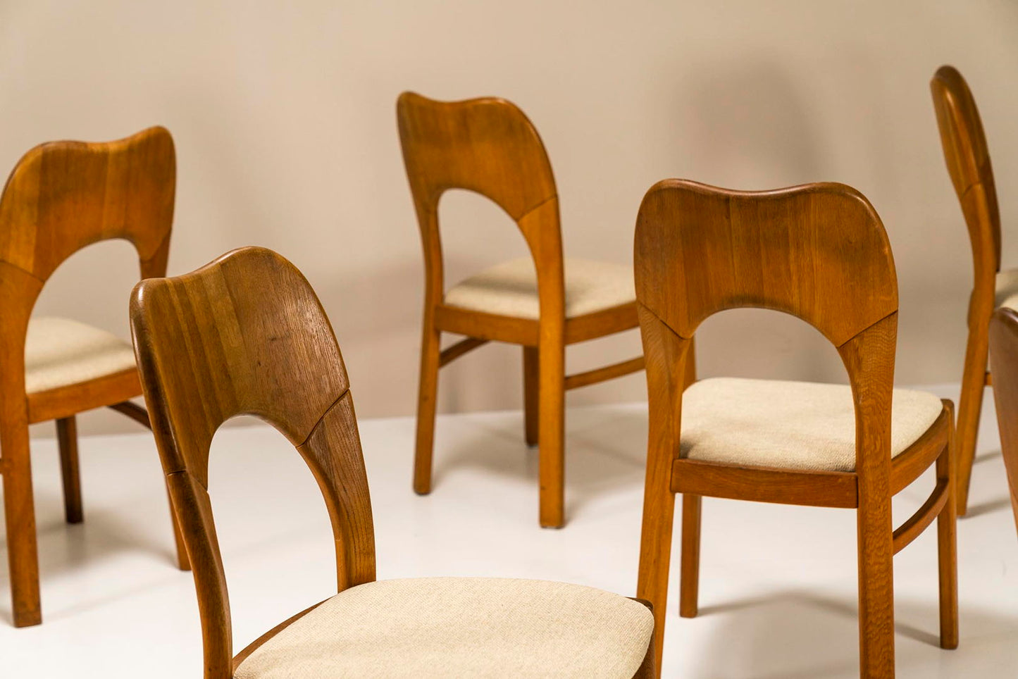 Set Of 8 Oak Dining Chairs In The Style Of Niels Koefoed, Denmark 1960s.