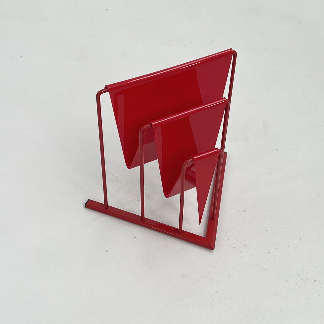 Red Magazine Rack by Markus Börgens for D-Tec, 1980s