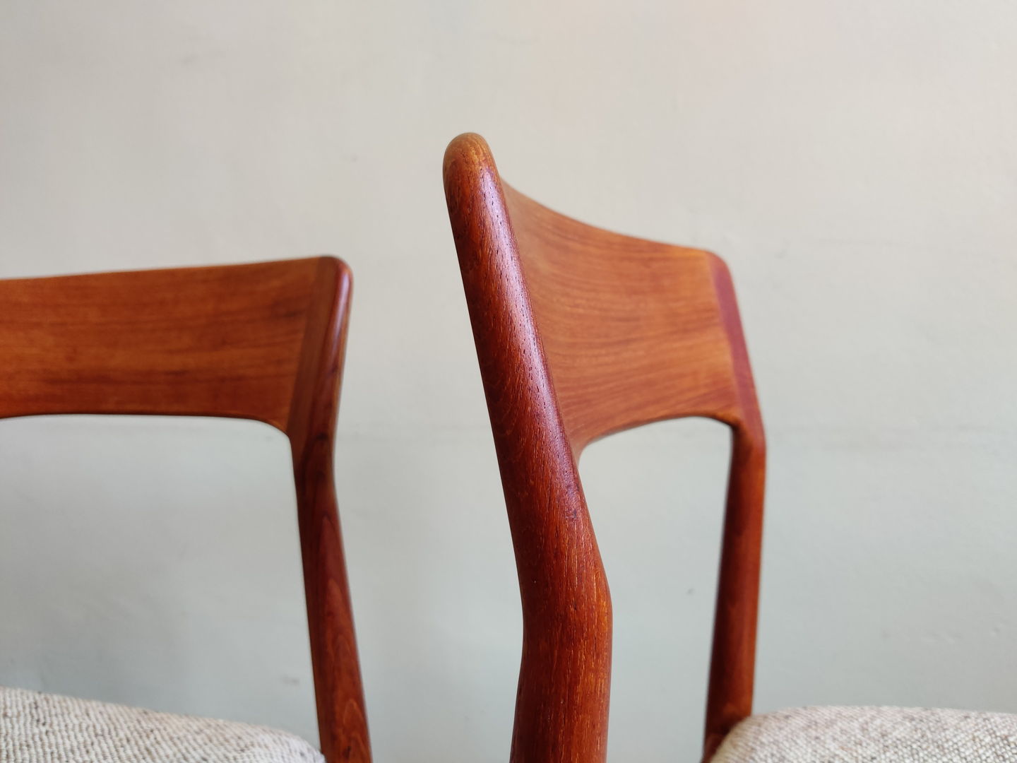 Vintage teak dining chairs by Henning Kjaernulf Korup Stolefabrik