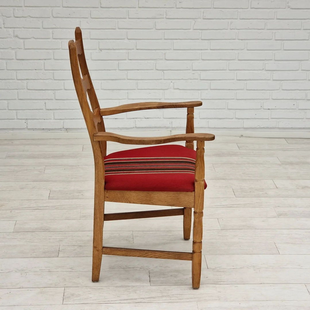 1960s, Danish design, armchair, oak wood, furniture wool.