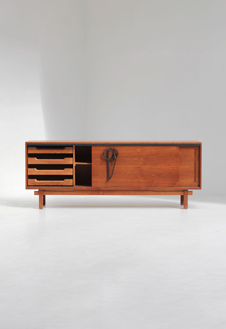 Midcentury wooden sideboard by J. Batenburg and E. Souply for MI Belgium 1960s.