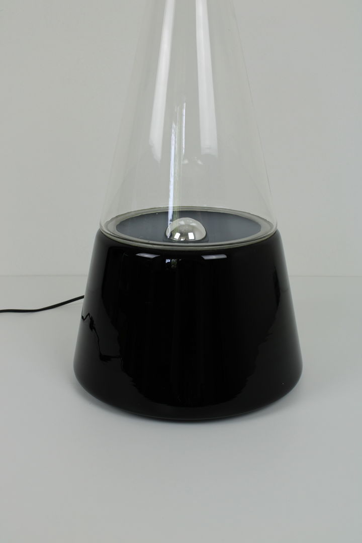 Large black Murano glass table lamp by RES, 1980s