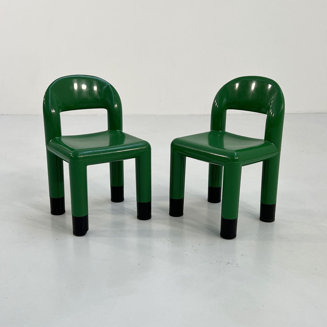 Pair of Green Kids Chair from Omsi Italy, 2000s