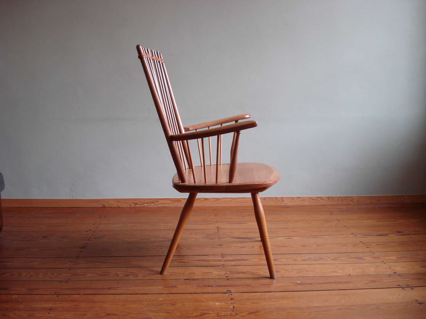 Vintage cherrywood armchair by Albert Haberer for Hermann Fleiner