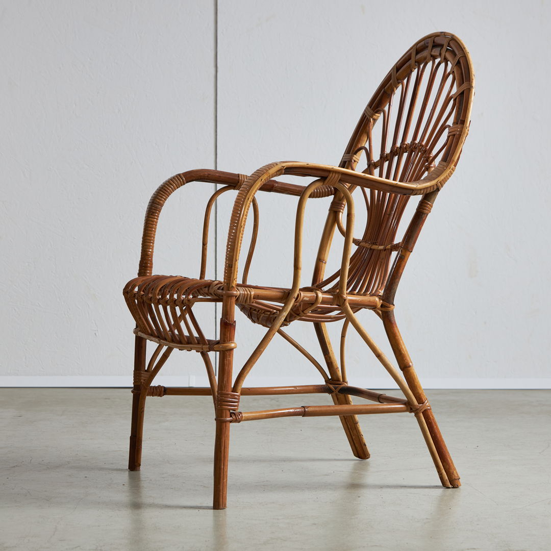 Italian Cane Armchair, Garden Chair