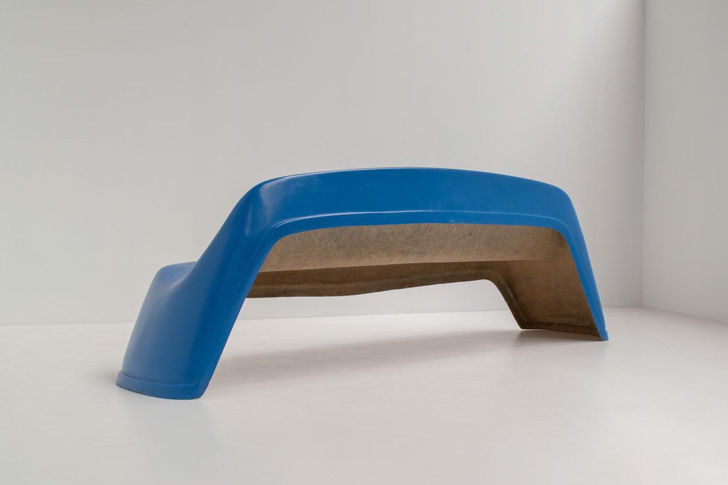 Blue Fiberglass Bench by Walter Papst for Wilkhahn, Germany, 1960s