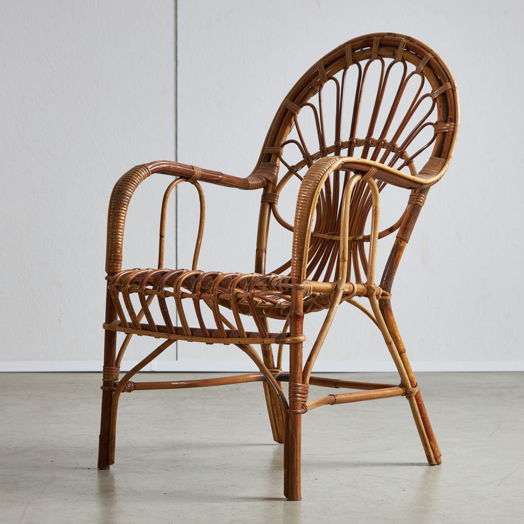 Italian Cane Armchair, Garden Chair