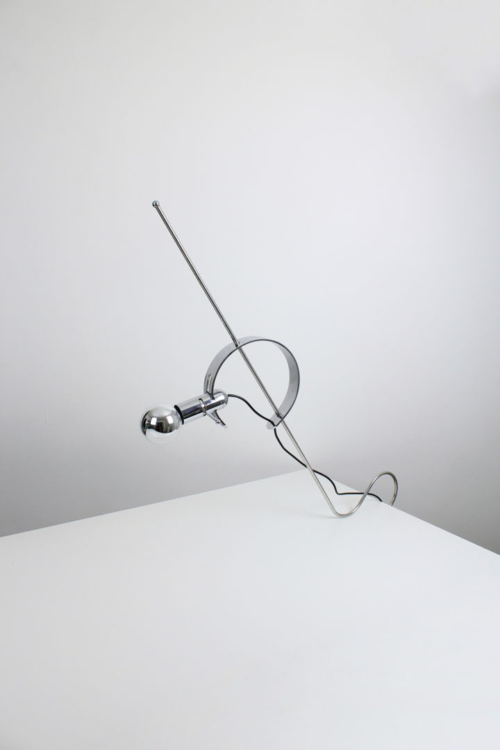 Large chrome clamp desk lamp by Lumenform, (attrib)