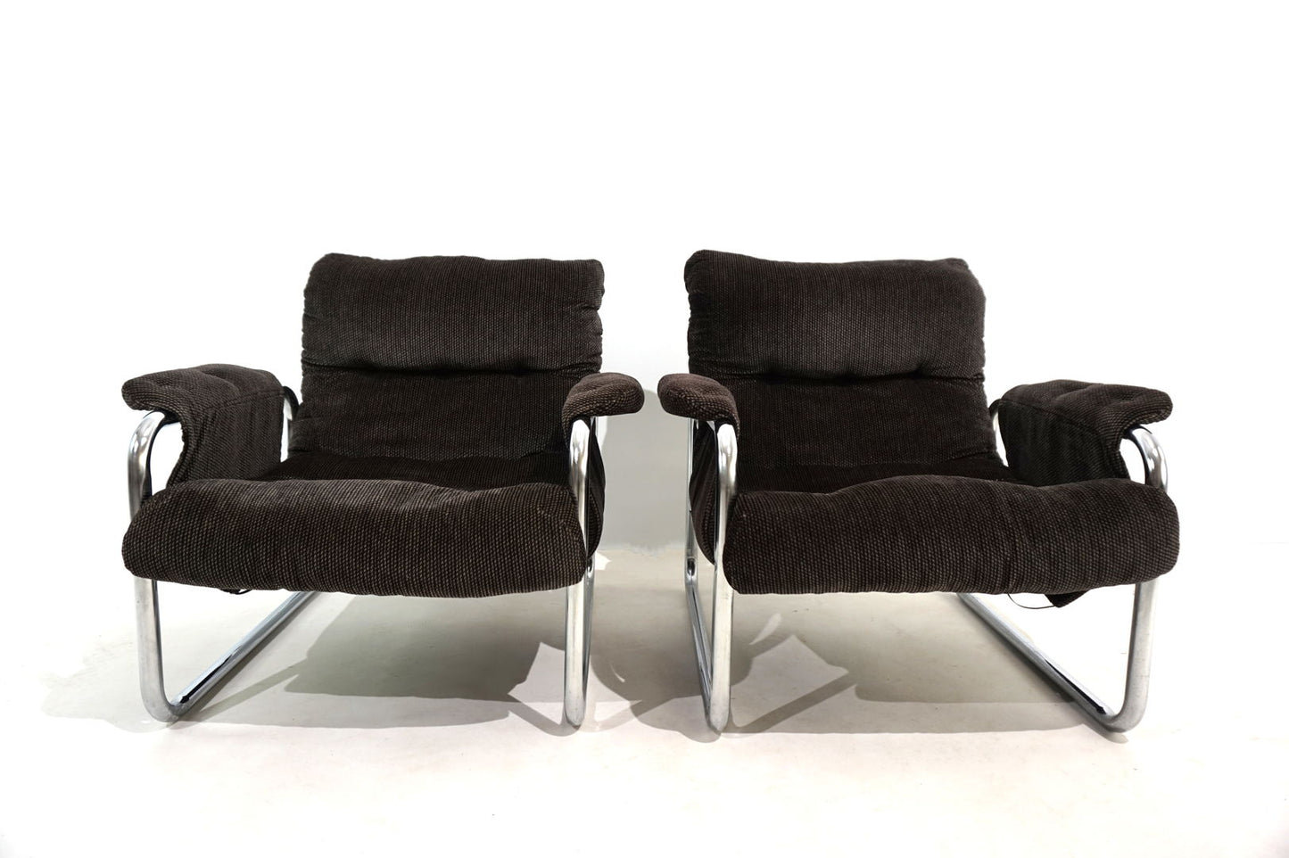 Set of 2 Herlag chrome cantilever lounge chairs by Johan Bertil Häggström