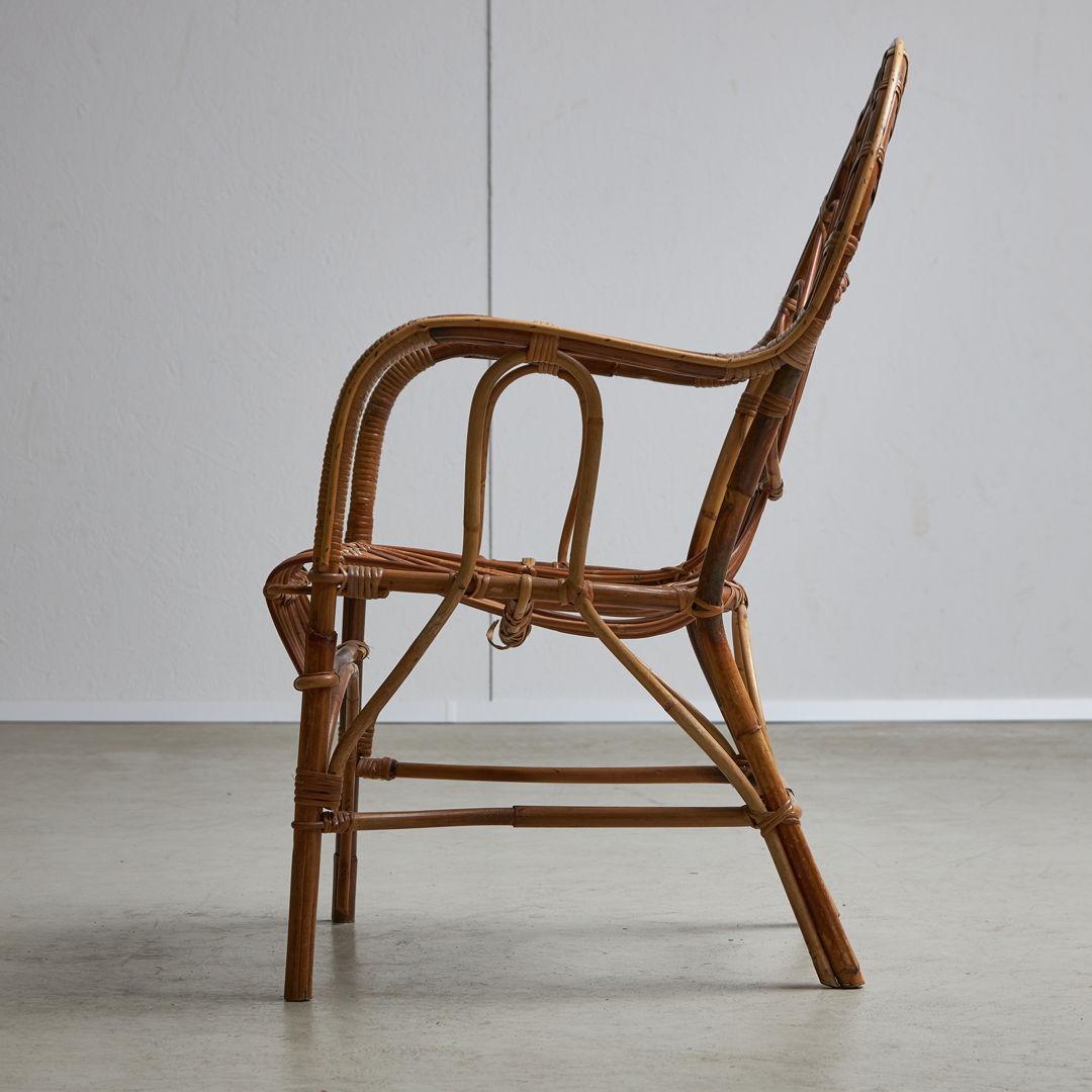 Italian Cane Armchair, Garden Chair