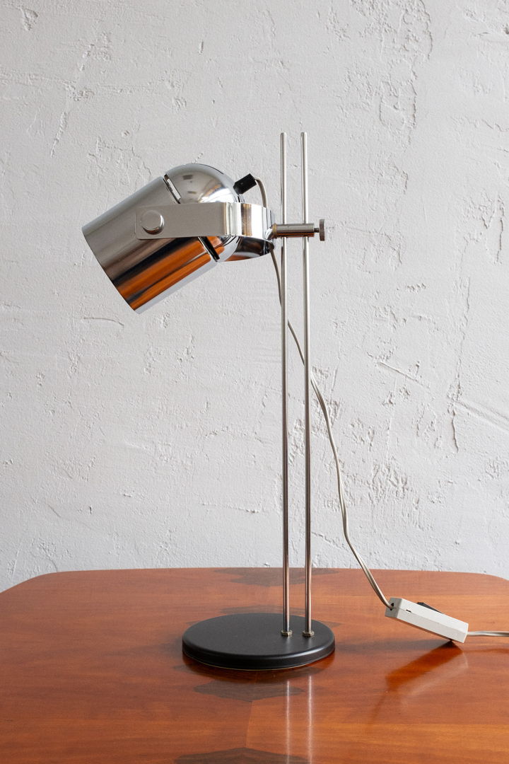Space Age Silver Table Lamp Combi Lux by Stanislav Indra for Lidokov Boskovice, 1970s