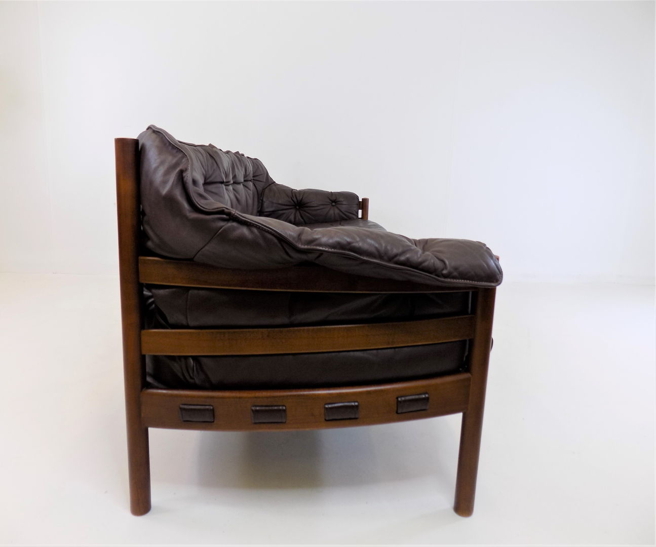 Coja 3 seater leather sofa by Sven Ellekaer, 1960s