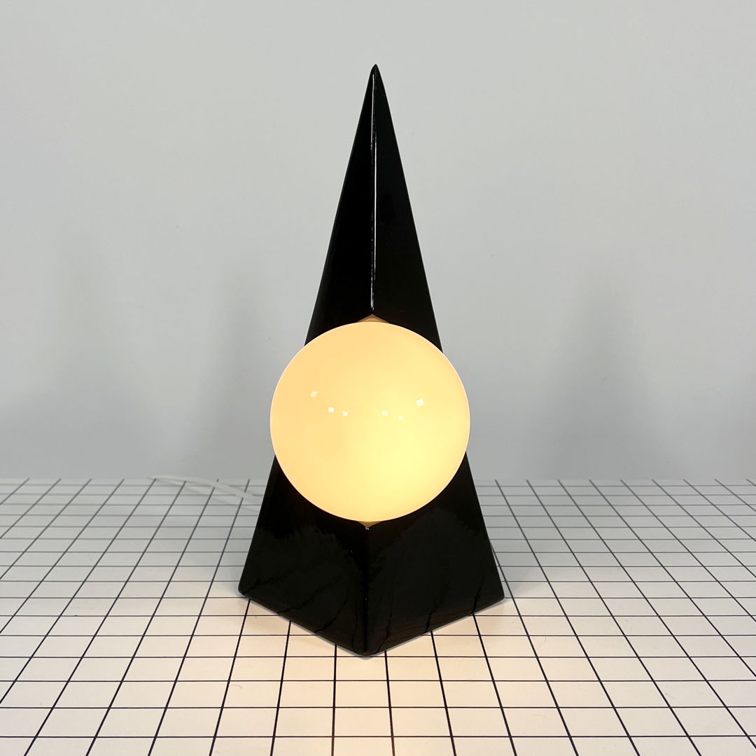 Pyramid Globe Table Lamp in Ceramic from Massive, 1980s