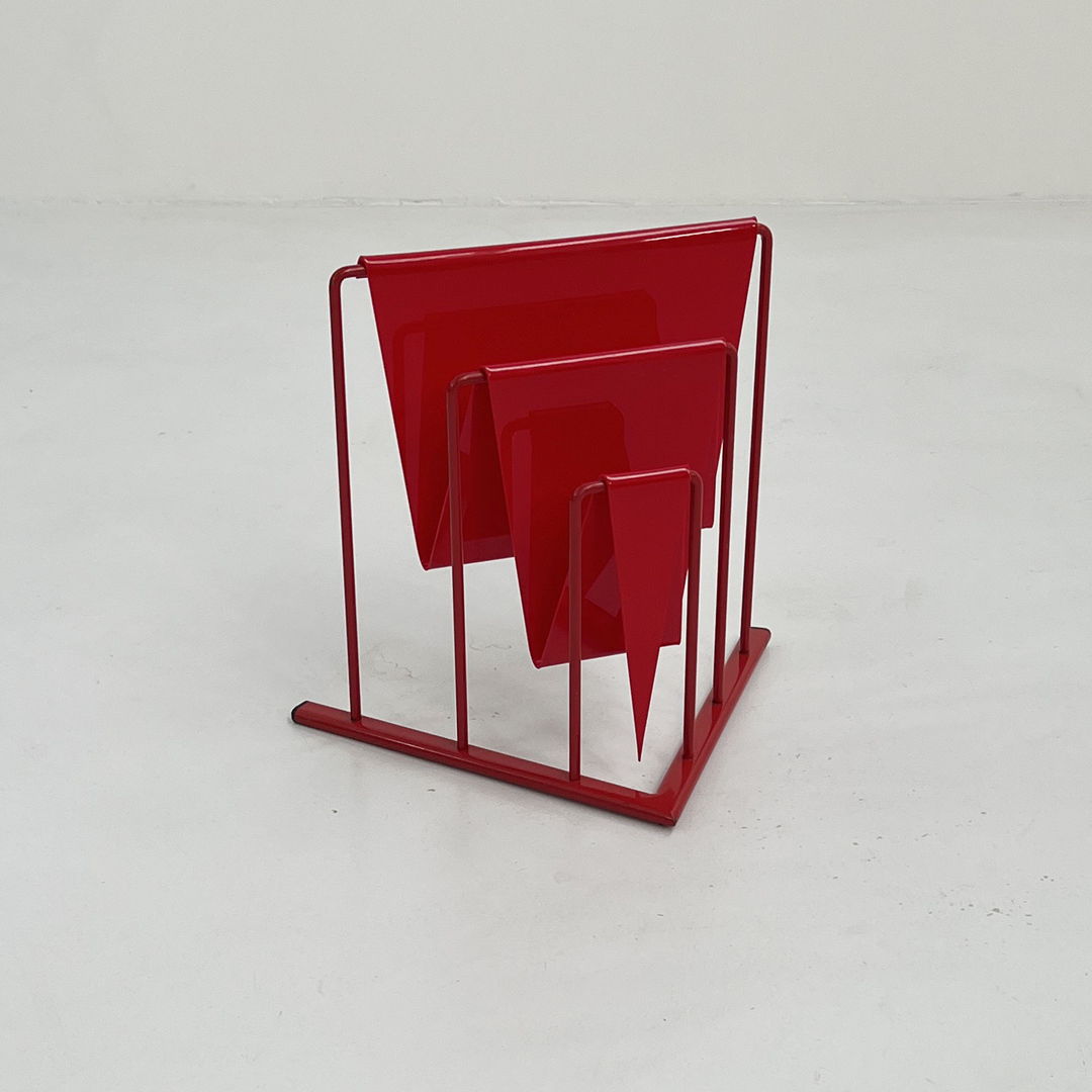 Red Magazine Rack by Markus Börgens for D-Tec, 1980s