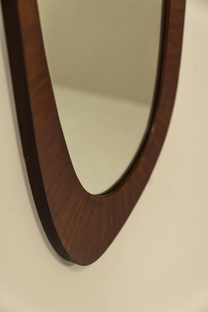 Organic Shaped Mirror In Teak, Denmark 1970s