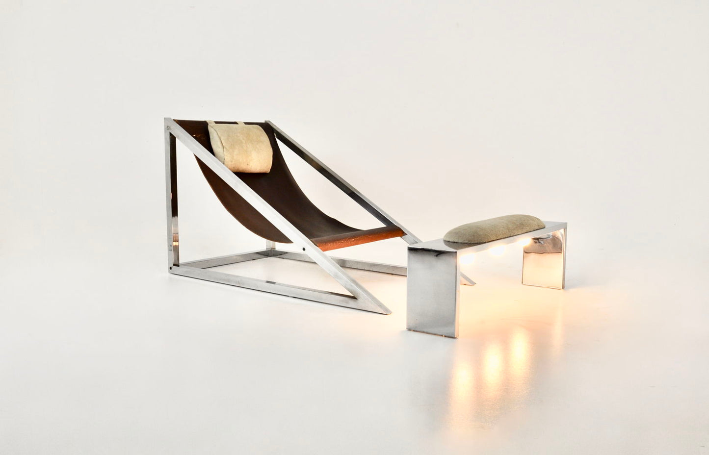 "Mies" Lounge chair with Ottoman by Archizoom Associati, 1960s