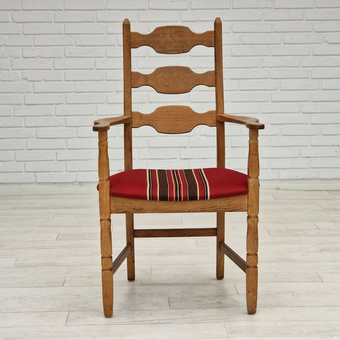 1960s, Danish design, armchair, oak wood, furniture wool.